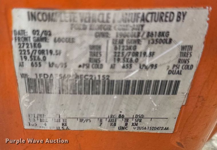 image for item DU3410 2003 Ford F550 Super Duty dump truck