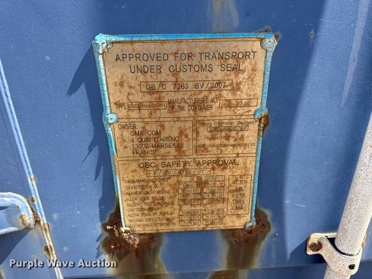 image for item DU3423 2007 CIVET shipping container