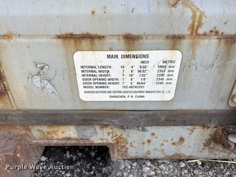 image for item DU3425 2011 CIMC shipping container 