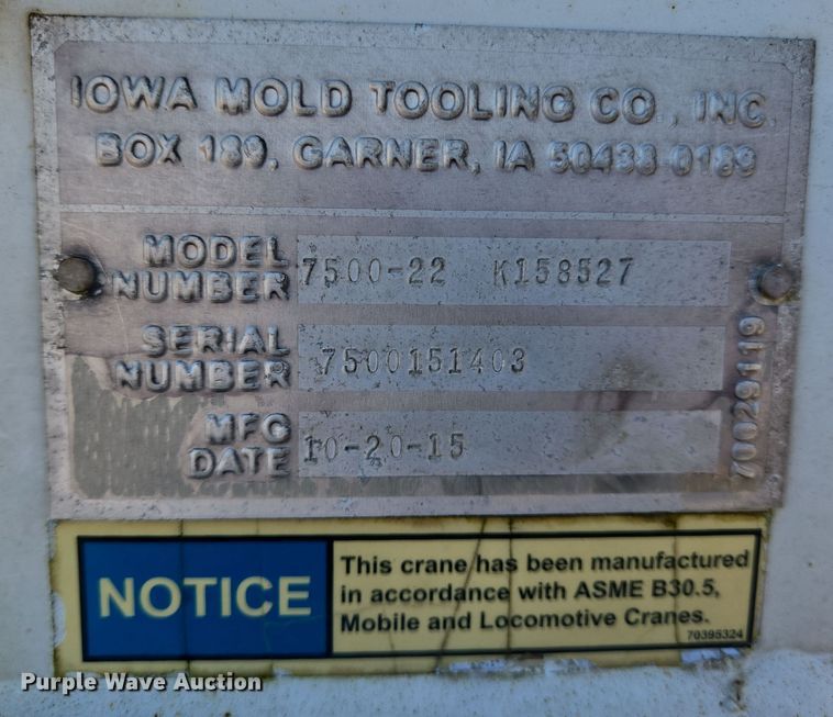 image for item DV1284 2015 Ford F550 Super Duty XL utility / service truck