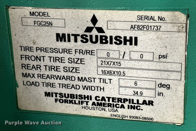 image for item DW5108 Mitsubishi FGC25N forklift
