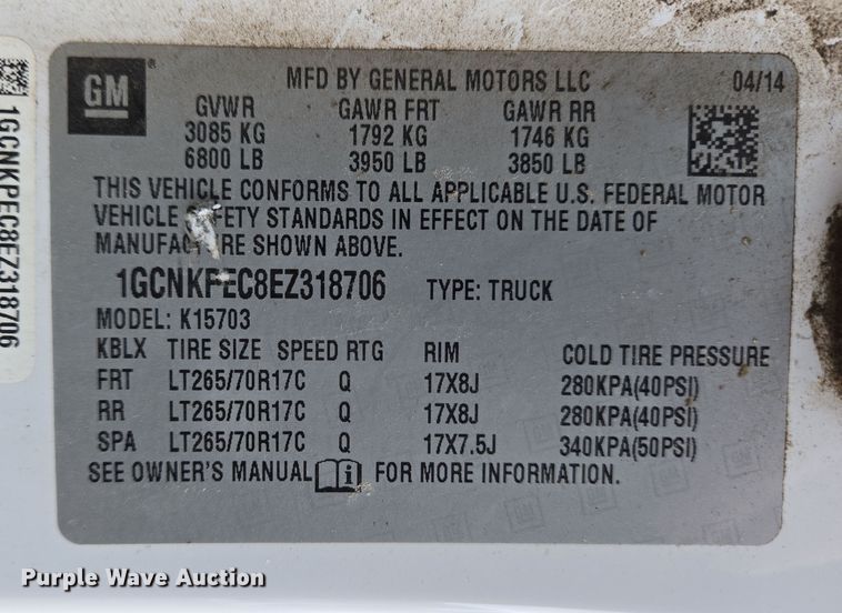 image for item EC4023 2014 Chevrolet Silverado 1500 utility bed pickup truck