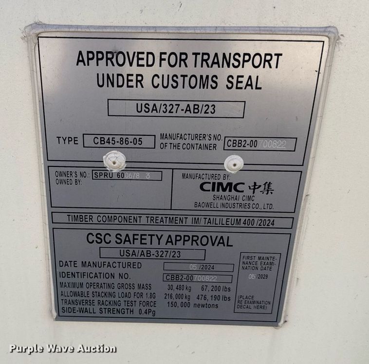 image for item ED4003 2024 CIMC shipping container