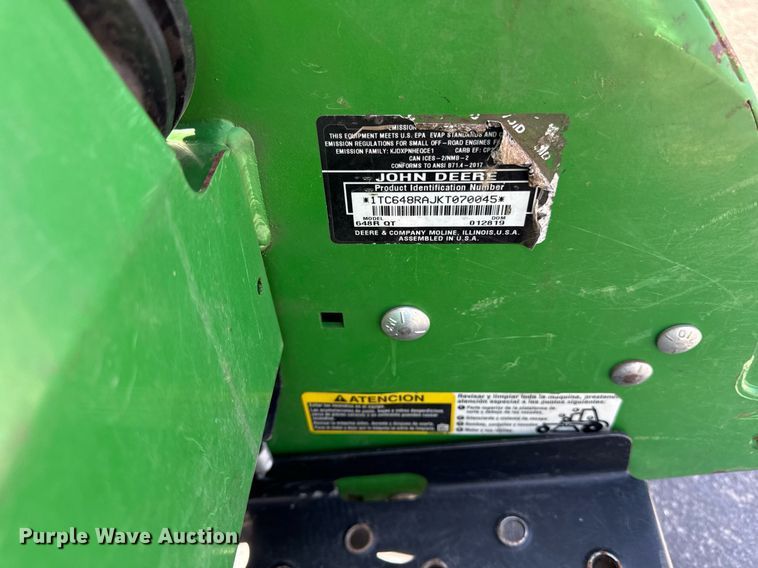 image for item ED4084 2019 John Deere 648R ZTR lawn mower