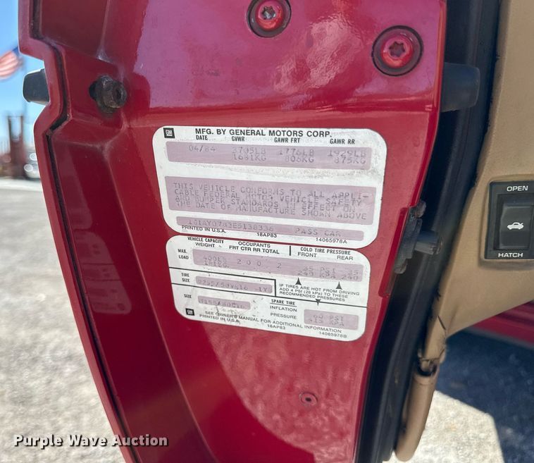 image for item ED4105 1984 Chevrolet Corvette  