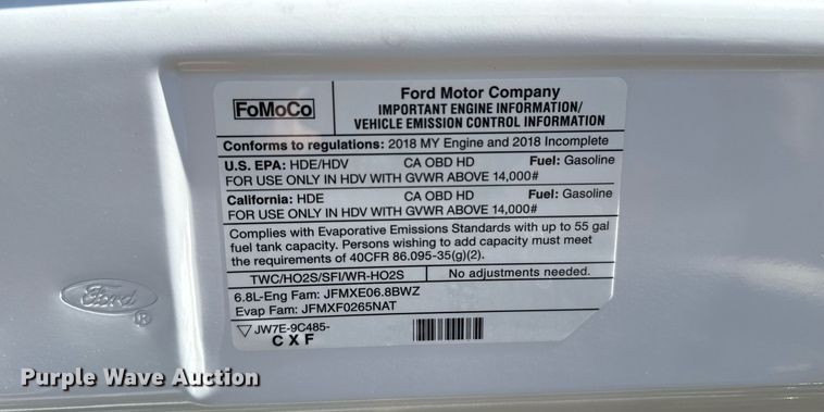 image for item EG2597 2018 Ford E450 Super Duty refrigerated truck