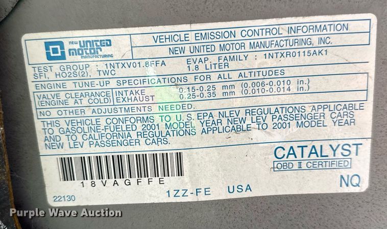 image for item EG2601 2001 Chevrolet Prizm 
