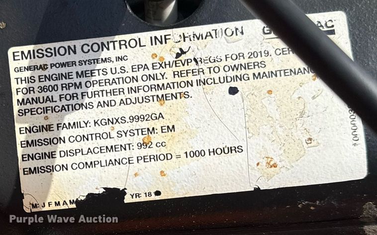 image for item EG2651 Generac GP17500 generator