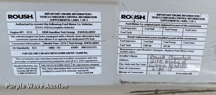 image for item EG5671 2018 Ford E450 Super Duty refrigerated truck