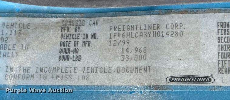 image for item EG5685 2000 Freightliner FL70 utility / service truck