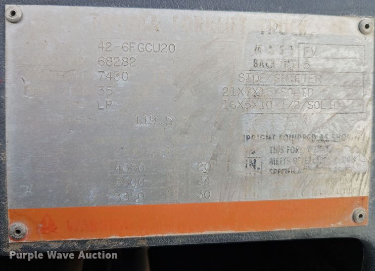 image for item EI8893 1997 Toyota 42-6FGCU20 forklift