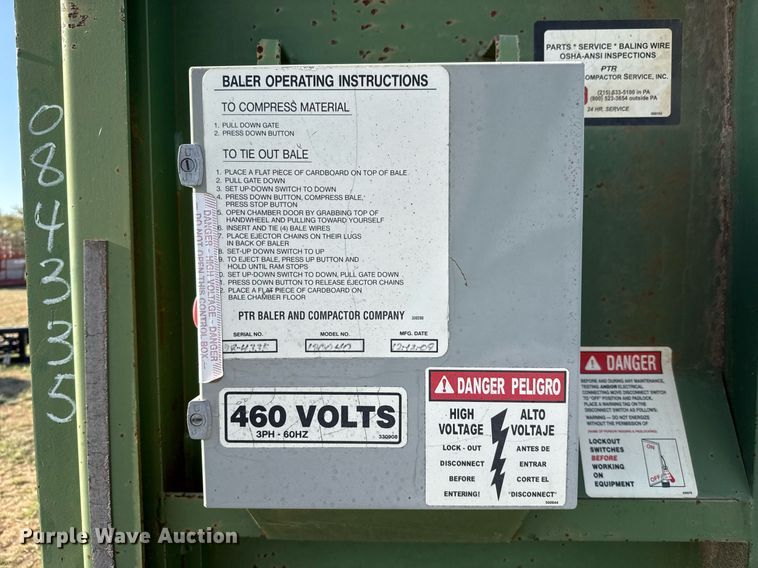 image for item EJ3553 2009 PTR 180040 cardboard baler