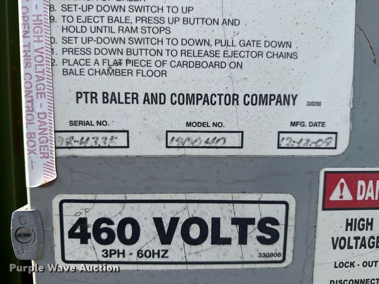 image for item EJ3553 2009 PTR 180040 cardboard baler