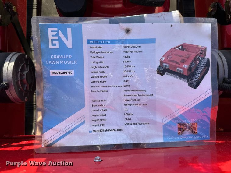 image for item EJ3557 2024 EGN EG750 remote controlled lawn mower