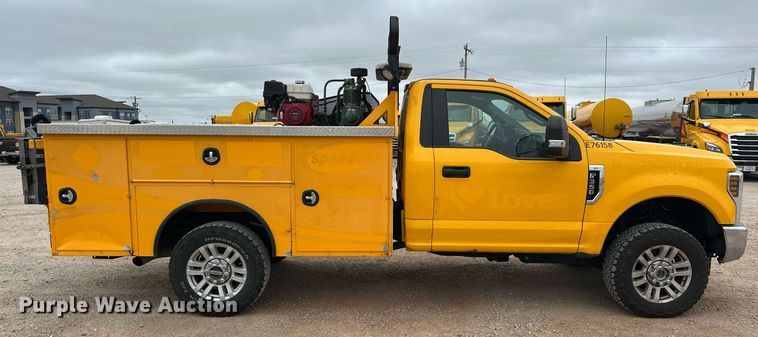 image for item EJ8454 2019 Ford F350 Super Duty XL utility bed pickup truck