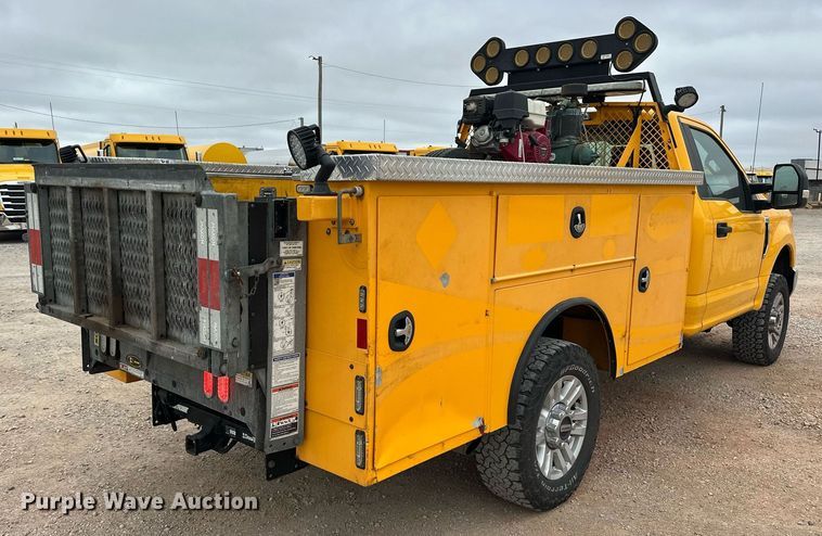 image for item EJ8454 2019 Ford F350 Super Duty XL utility bed pickup truck