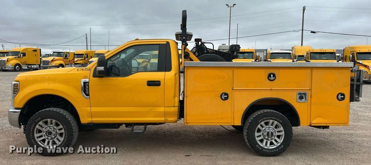 image for item EJ8454 2019 Ford F350 Super Duty XL utility bed pickup truck