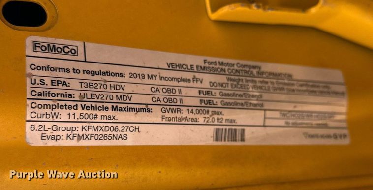 image for item EJ8454 2019 Ford F350 Super Duty XL utility bed pickup truck