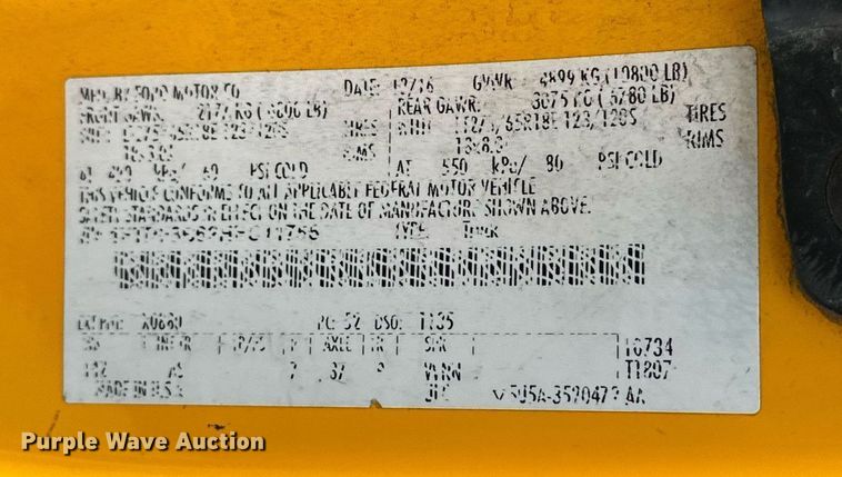 image for item EJ8456 2017 Ford F350 Super Duty XL utility bed pickup truck