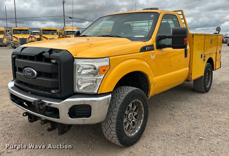 image for item EJ8460 2015 Ford F350 Super Duty XL utility bed pickup truck