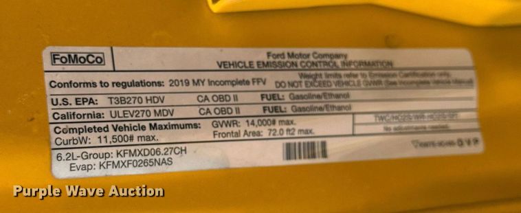 image for item EJ8463 2019 Ford F350 Super Duty XL utility bed pickup truck