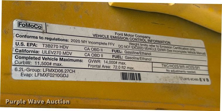 image for item EJ8475 2020 Ford F350 Super Duty XL utility bed pickup truck