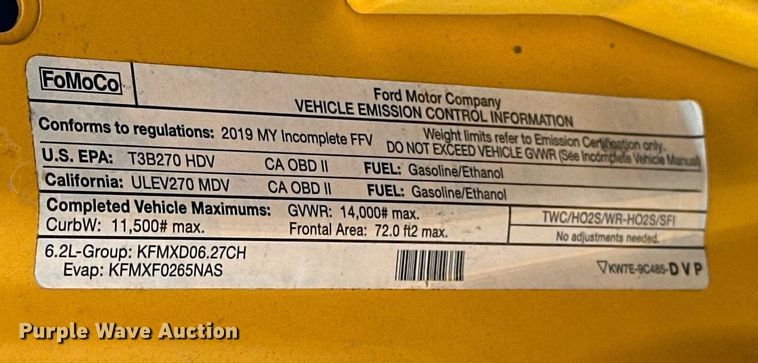 image for item EJ8479 2019 Ford F350 Super Duty XL utility bed pickup truck