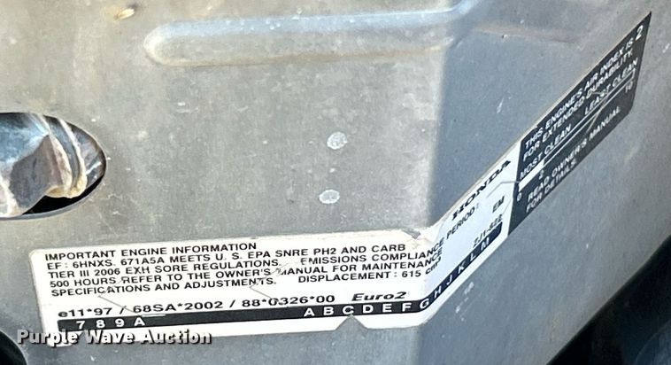 image for item EK2760 2007 Land Pride Z52 ZTR lawn mower