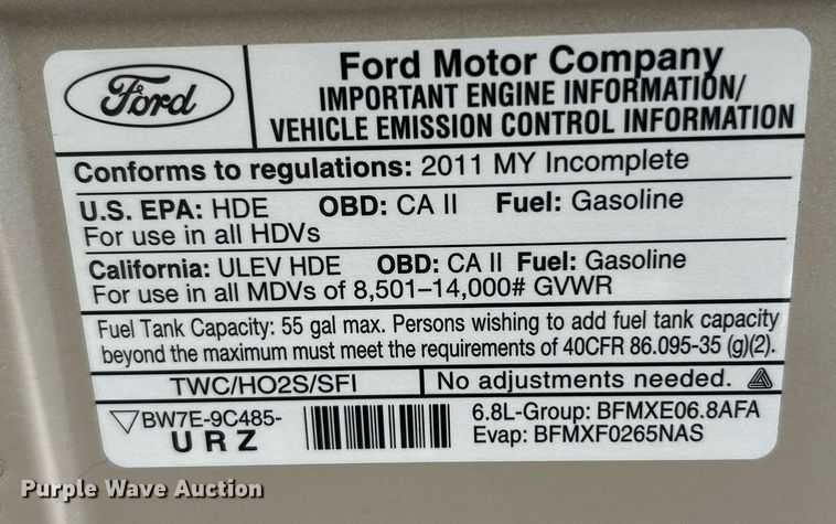 image for item EK2786 2011 Ford E350 Super Duty shuttle bus