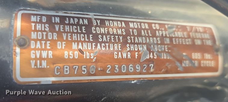 image for item EK5100 1974 Honda CB750K4 motorcycle