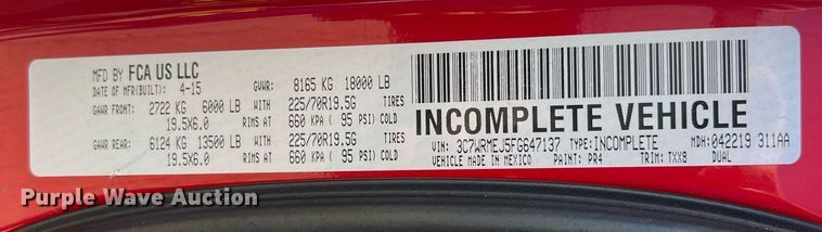 image for item EL5701 2015 Dodge Ram 5500 Crew Cab flatbed truck