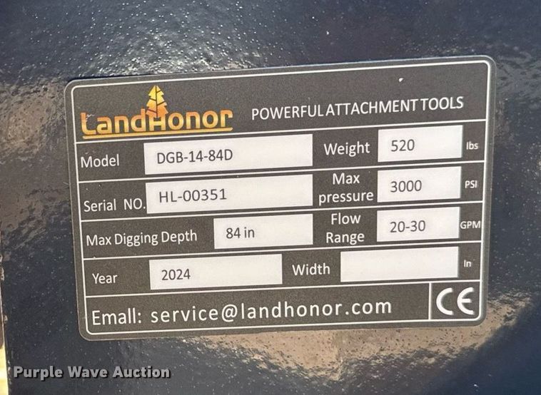 image for item EM3666 2024 Landhonor DGB-14-84D skid steer backhoe