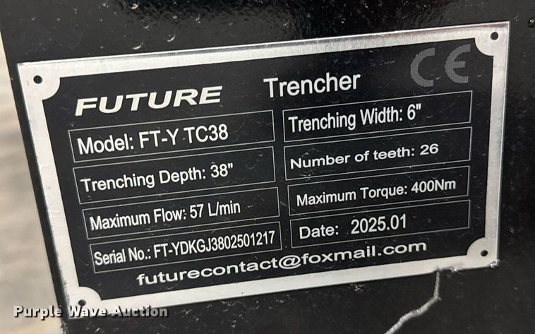image for item EM3690 2025 Future FT-Y TC38 skid steer trencher