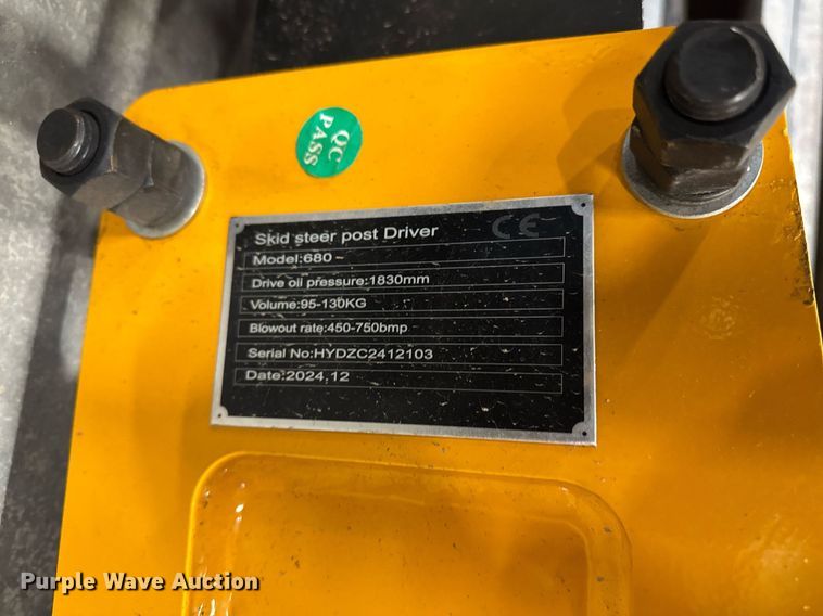 image for item EM3692 2024 GIYI 680 Skid steer post driver