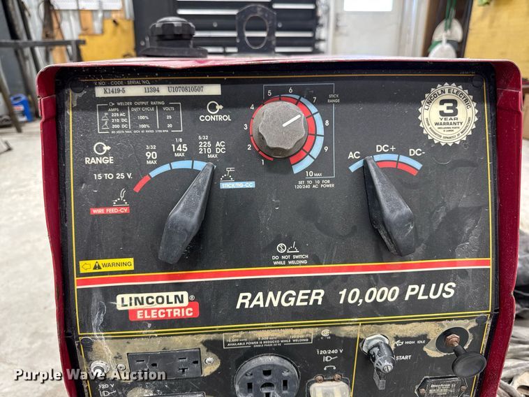 image for item EM3707 Lincoln Electric Ranger 10,000 plus welder/generator