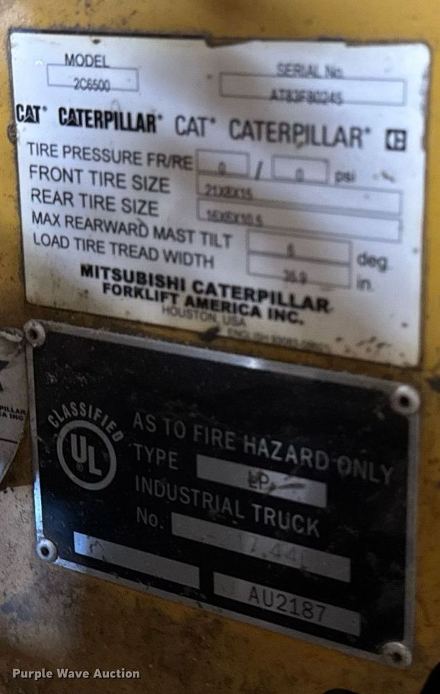 image for item EM3716 Caterpillar 2C6500 forklift