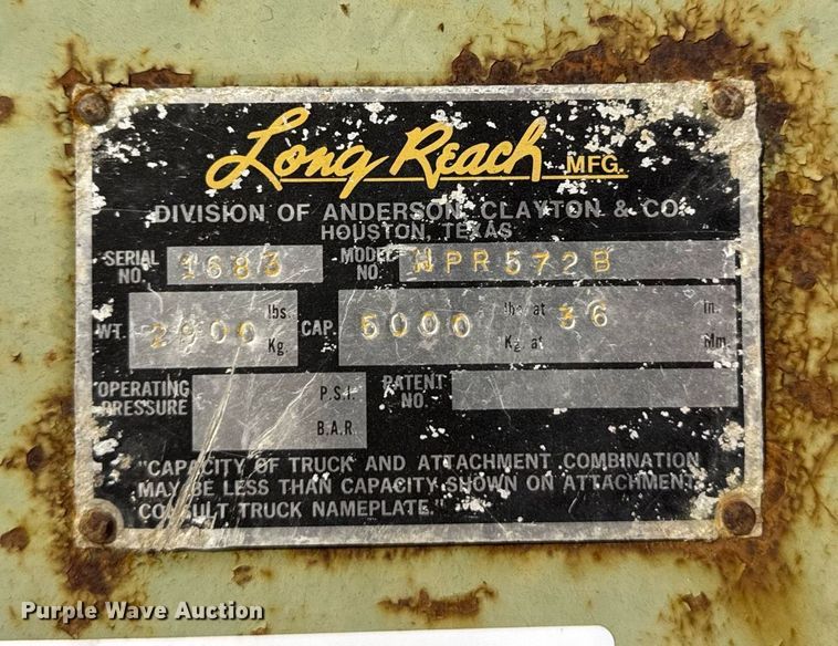 image for item EM3730 Long Ranch MFG WPR572B fork lift grapple