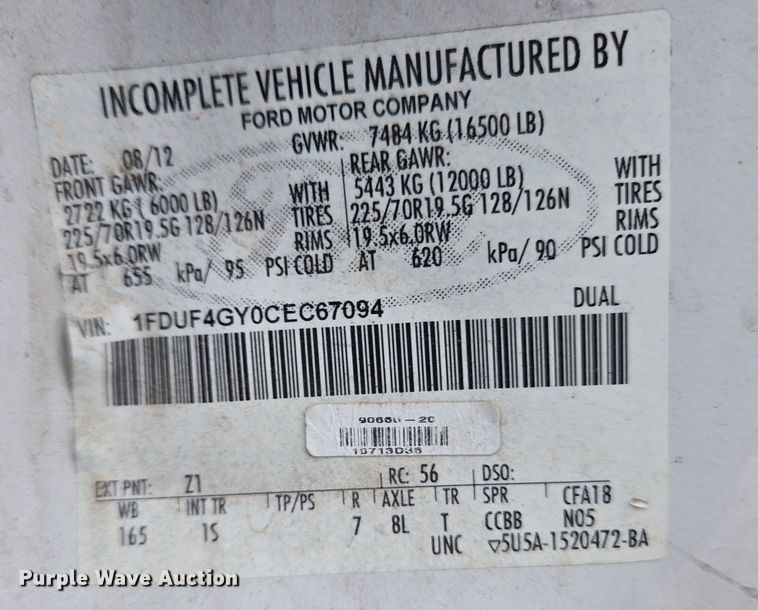 image for item EM6007 2012 Ford F450 Super Duty XL bucket truck