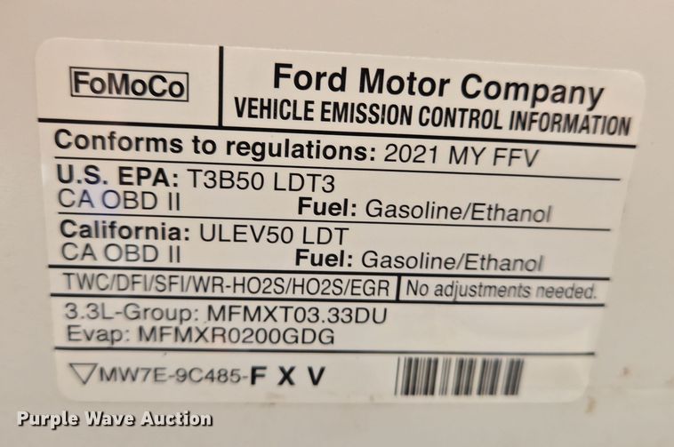 image for item EN8687 2021 Ford F150 SuperCab pickup truck