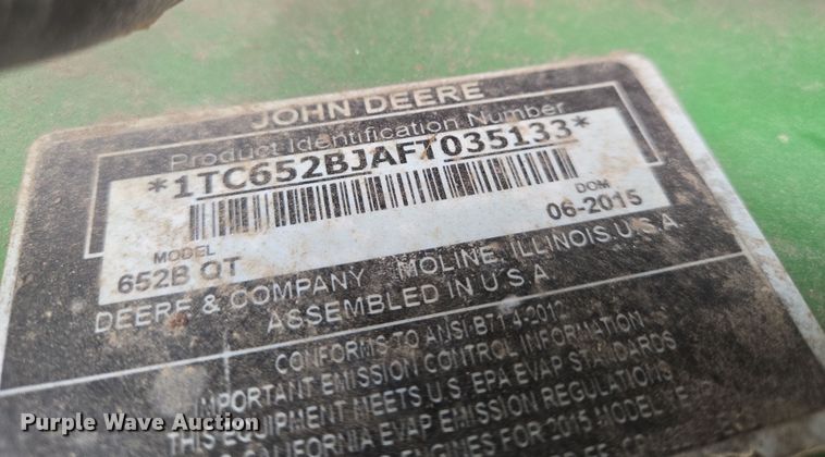 image for item EN8846 2015 John Deere 652B lawn mower