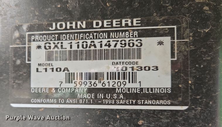 image for item EN8847 John Deere L110A lawn mower