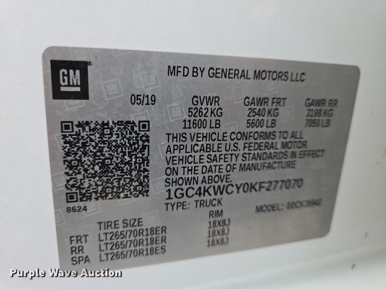 image for item EO0640 2019 Chevrolet Silverado 3500HD Crew Cab pickup truck