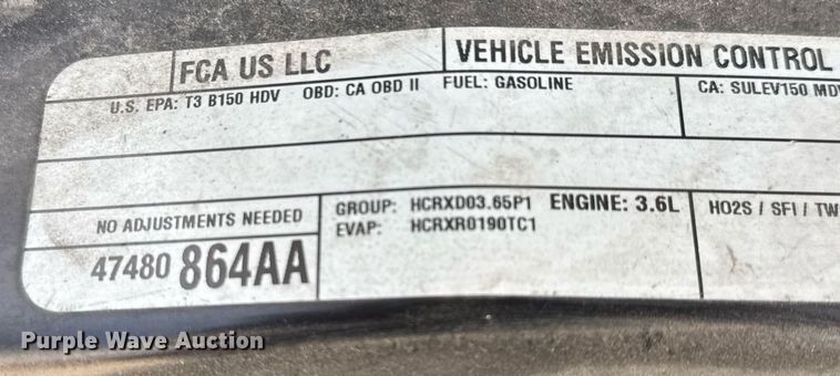 image for item EQ1237 2017 Dodge Ram 3500 ProMaster handicap accessible van