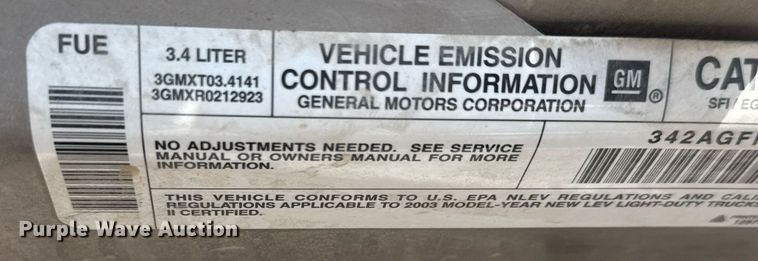 image for item EQ1239 2003 Chevrolet Venture van