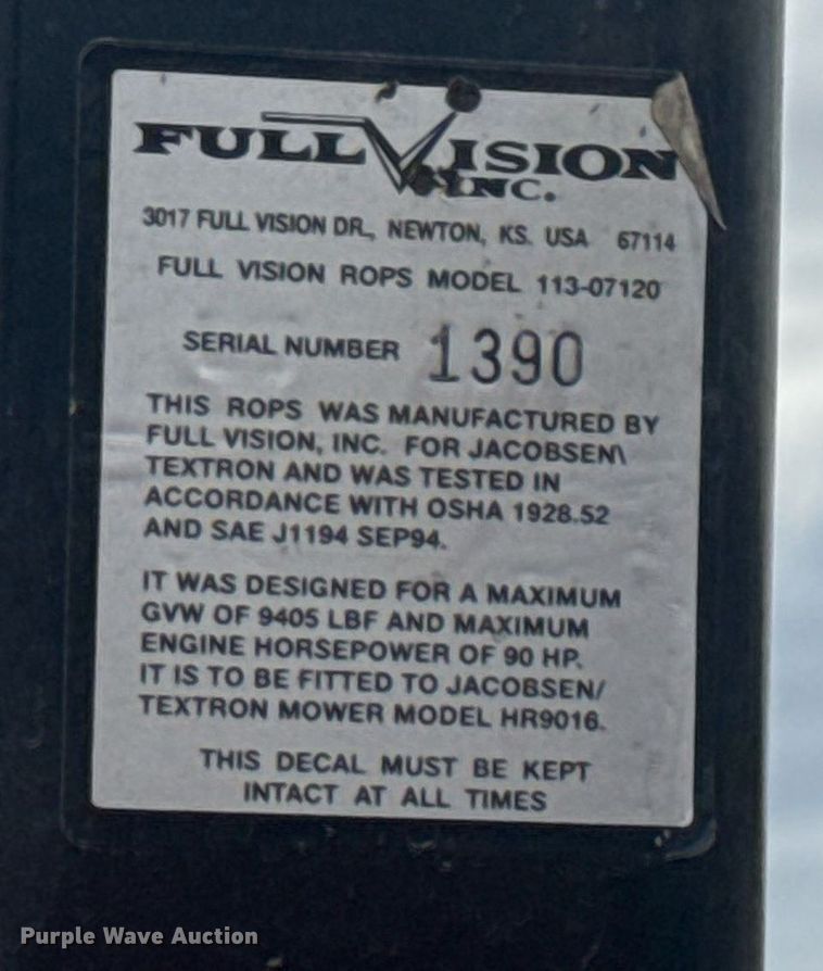 image for item EQ1248 Jacobson HR9016 lawn mower