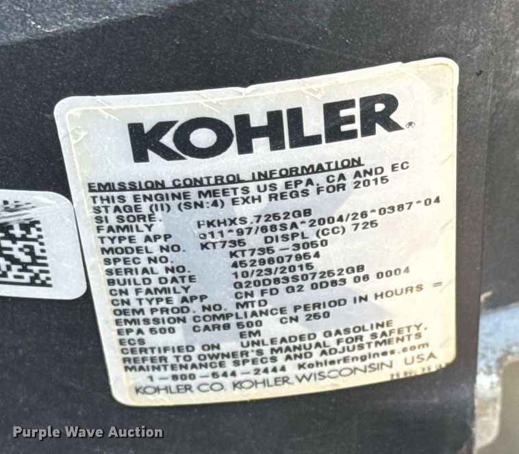 image for item EQ1266 2015 Cub Cadet Z-Force S ZTR lawn mower