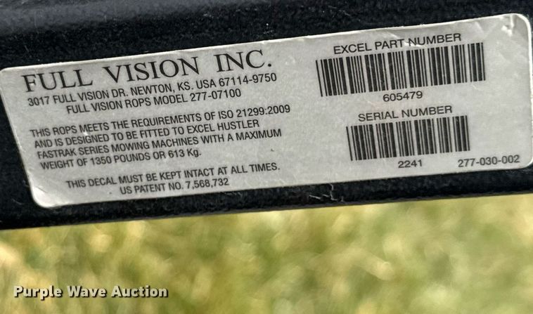 image for item EQ1273 2015 Hustler Fastrak SDX ZTR lawn mower