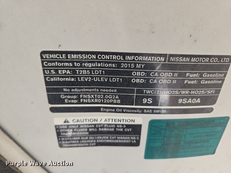 image for item EQ6914 2015 Nissan  NV200 van