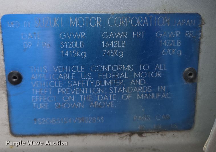 image for item EQ6987 1997 Suzuki  Esteem  