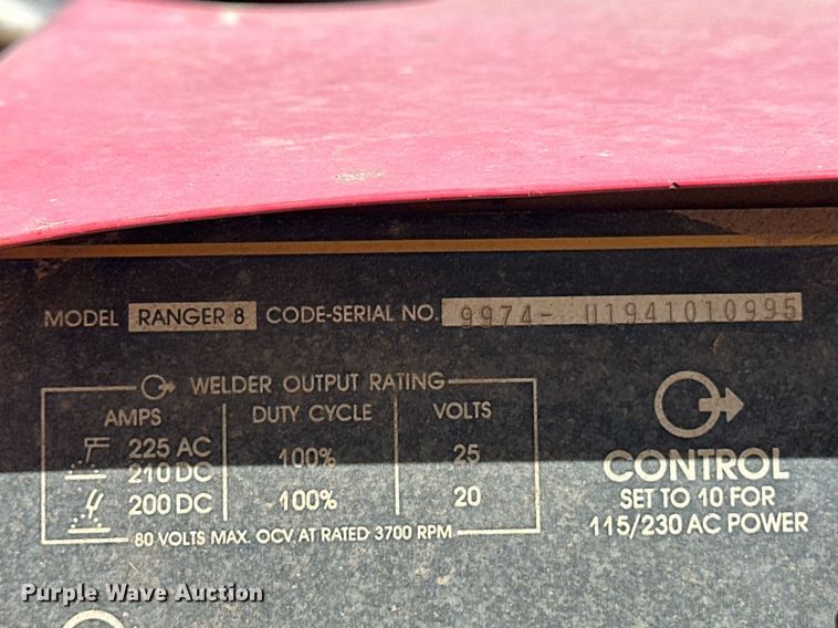 image for item ER8943 Lincoln Ranger 8 welder/generator